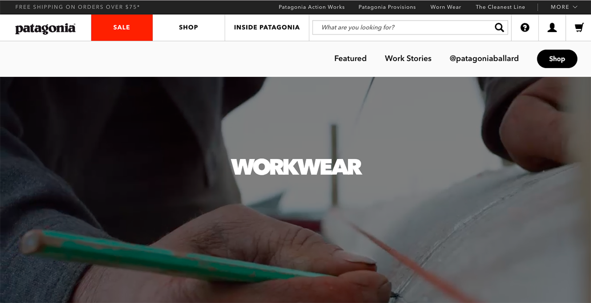 Patagonia WorkWear Website